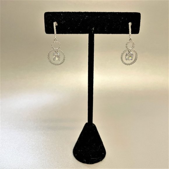Brilliante Platinum Embraced 1.76 DEW Simulated Diamond Double Drop Earrings - Picture 9 of 11
